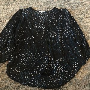 Maurice’s Black Printed V Neck Perfect Blouse